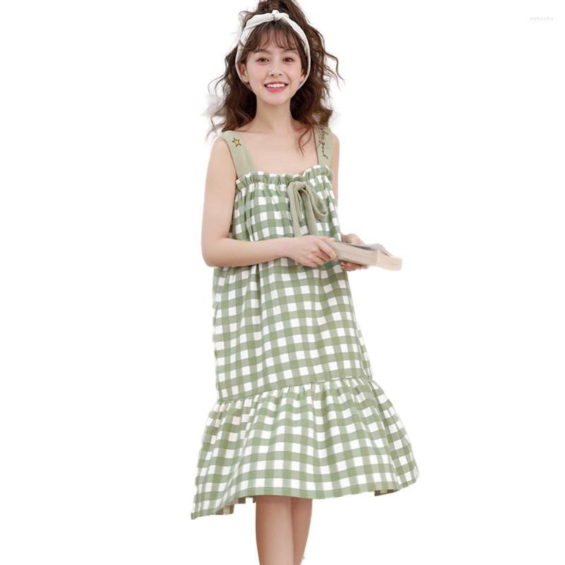 

Women's Sleepwear Women's Pajamas Cotton Dress Sleeveless Cartoon Loose Casual Home Clothes, B76-13