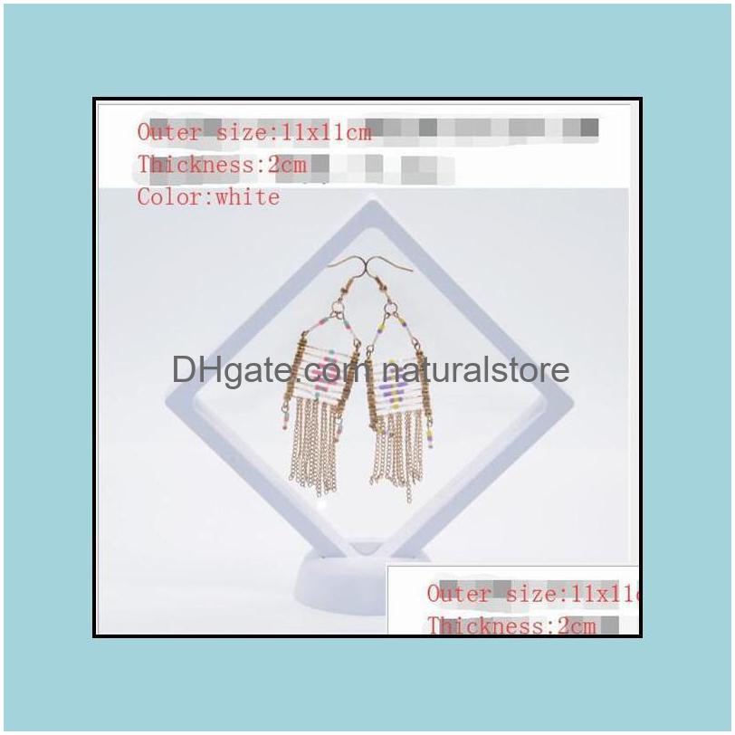 

Jewelry Stand Clear 3D Jewelry Floating Frame Display Case Shadow Box With A Stand Holder Rings Pendant Necklace Coins Medals Presen Dh3Ii