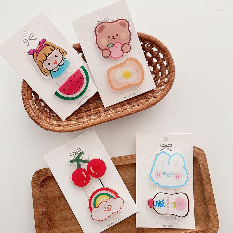 

Hair Accessories 2 Piece/set Cute Cartoon Clips Baby Children Grips Girls Hairpins Handmade Accessori Headdress