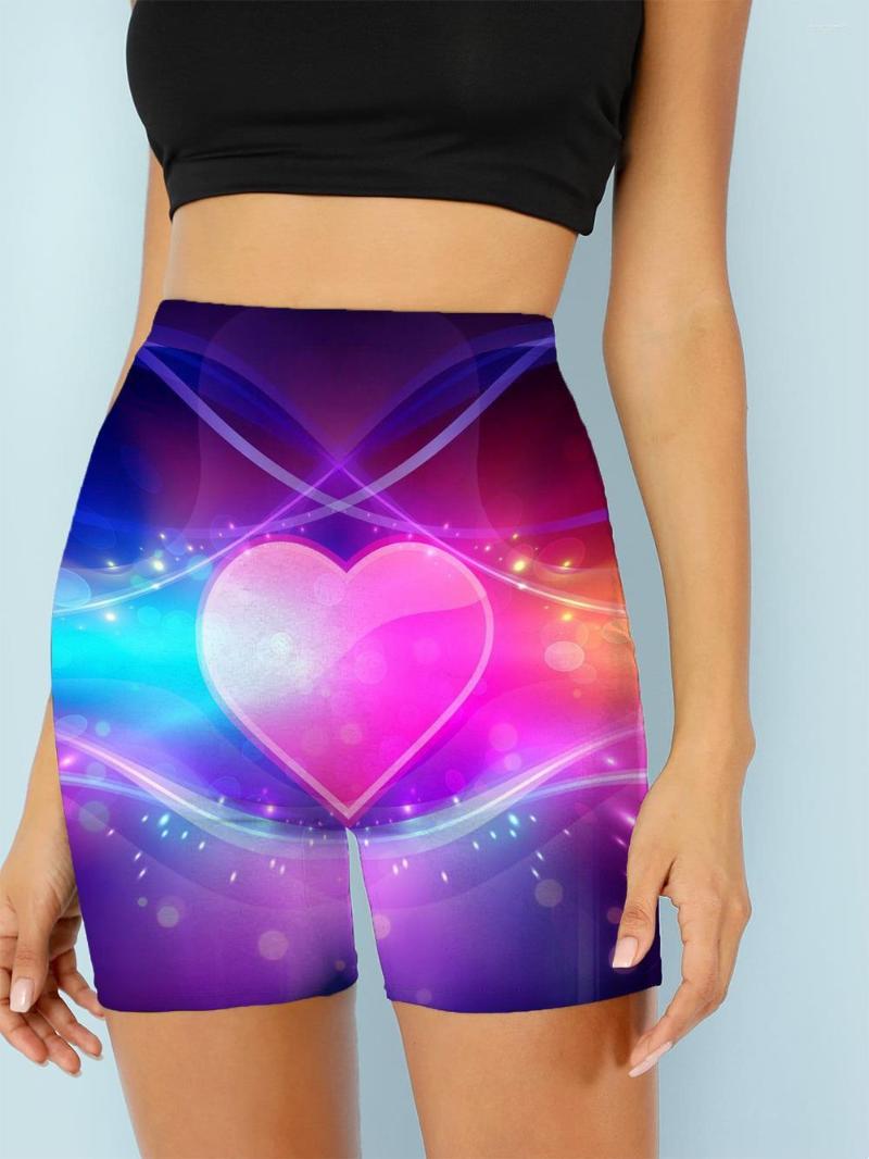

Women's Pants 3d Shorts Love Women Colorful Romantic Summer Couples High Waist Womens, Ahb-bbb-10144