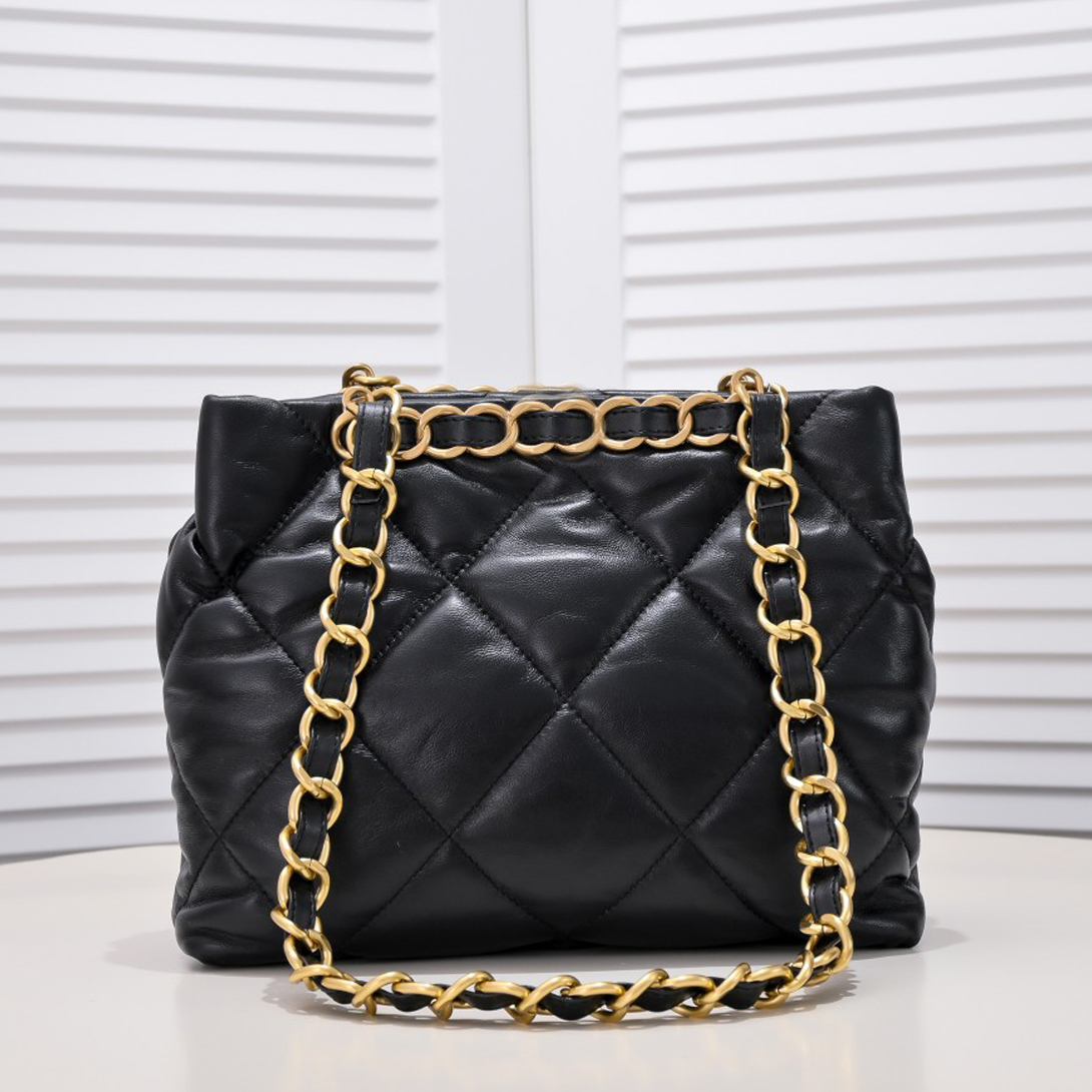 

7A Designer Bag Shopping Handbag Genuine Leather Sheepskin Match Golden Logo Chain Crossbody, White