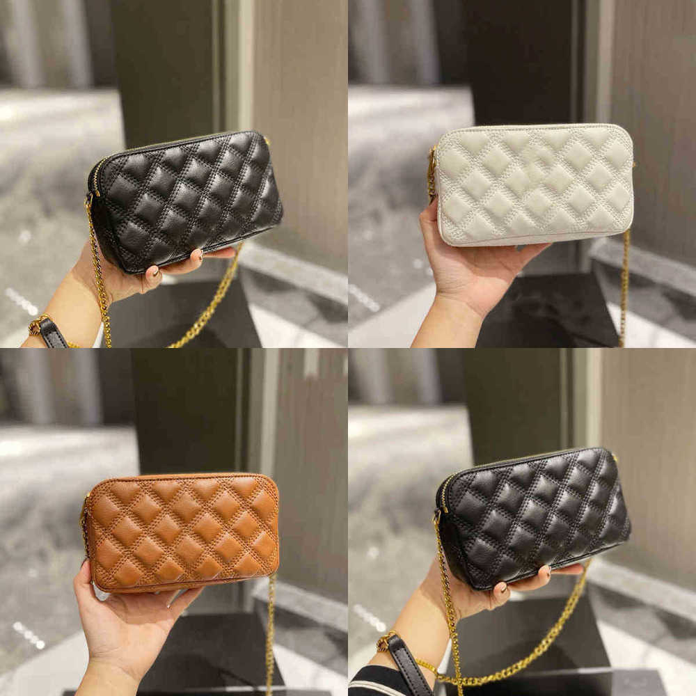 

New Evening Bags Shoulder Crossbod Tote Women White Camera Handbag Messenger Lambskin Leather Designer Zipper Female Purses 220326, Black