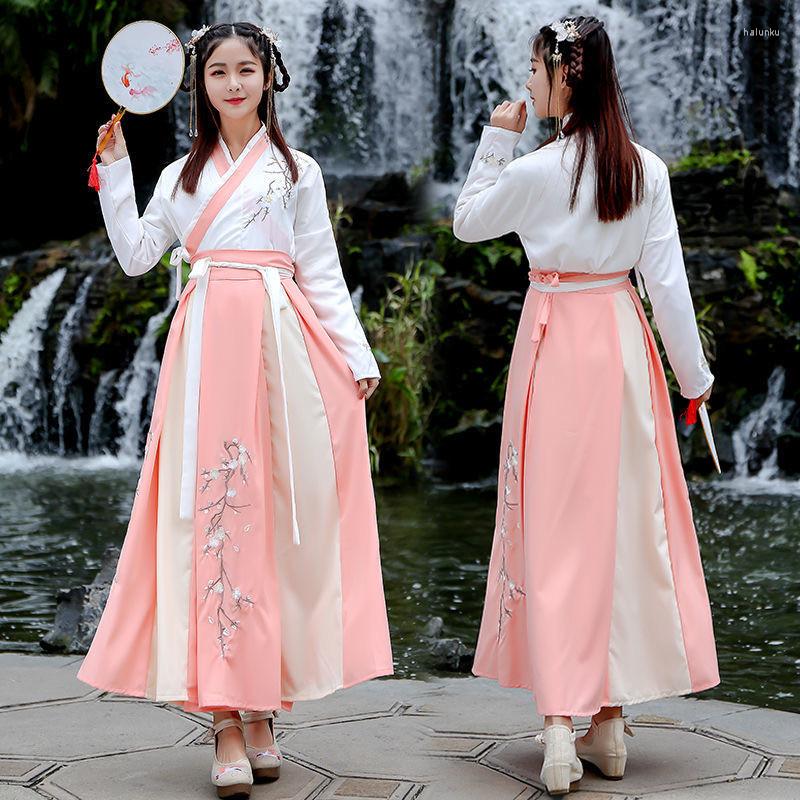 

Ethnic Clothing Chinese Traditional Ancient Costume Women Hanfu Dress Fairy Princess Outfit Embroidery Long Sleeve Stage Performance