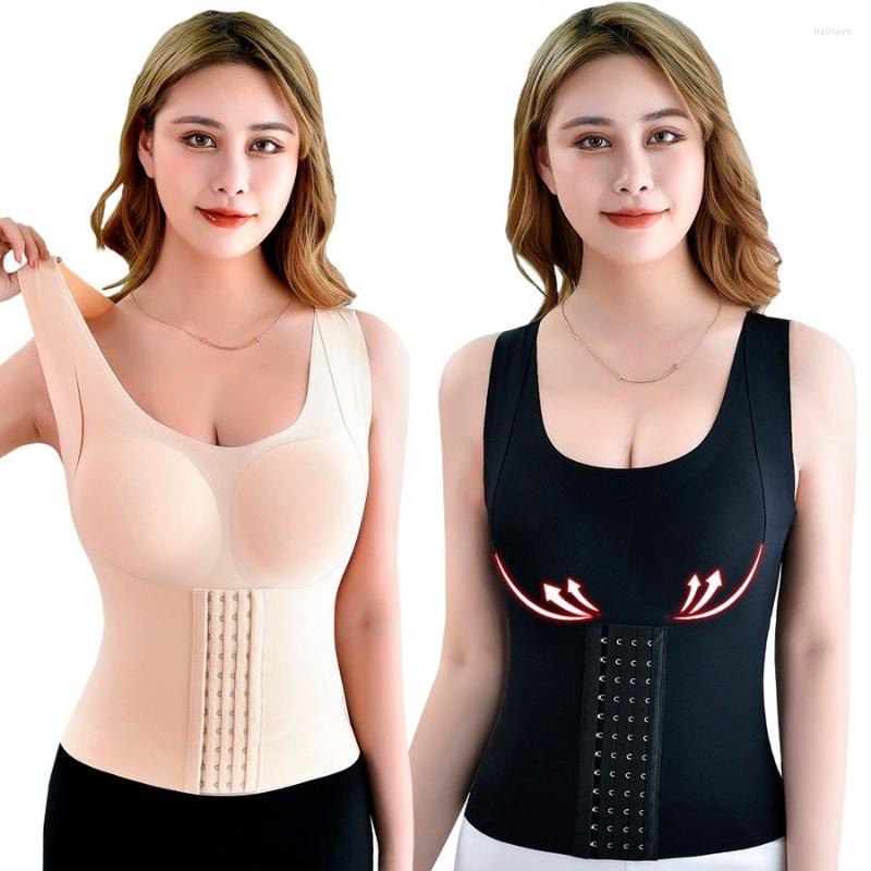 

Women's Shapers Tummy Control Girdle Bustier Corset Top Fajas Shaper Bodysuit Belly Wrap Slimming Waist Trimmer Padded Push Up Bra Underwear, Black
