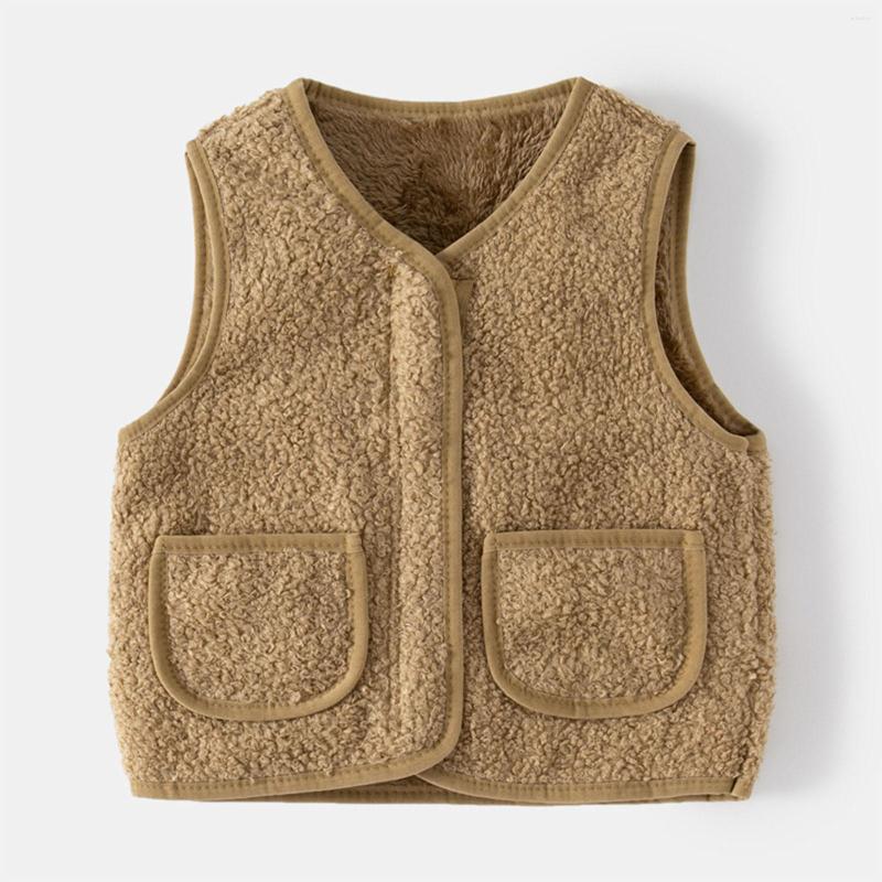 

Jackets Toddler Children Girls Boys Solid Warm Thick Spring Winter Sleeveless Vest Clothes Coat Zipper For Babys, Green