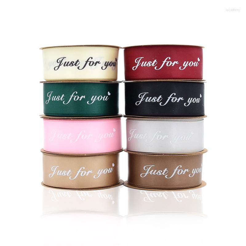 

Jewelry Pouches 10m 2.5cm Printed Ribbon Just For You Cake Box Bouquet Packing Material Color Gift