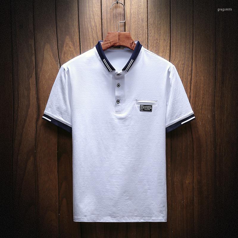 

Men's Polos ZNG 2022 High Quality Tops&Tees Polo Shirts Business Men Brands Decorative Patch Mens Shirt 3 Colors, G29-3