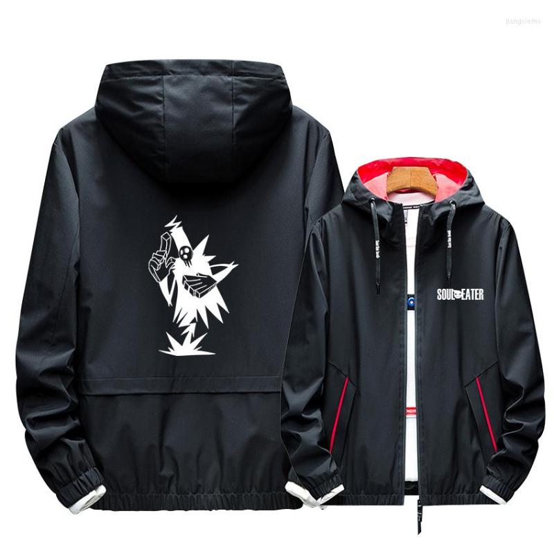 

Men' Hoodies Summer Thin Coat Soul Eater Role Death The Kid Cosplay Hoodie Print Noctilucent Zipper Cool Black Loose HOLRAN Jacket, 21