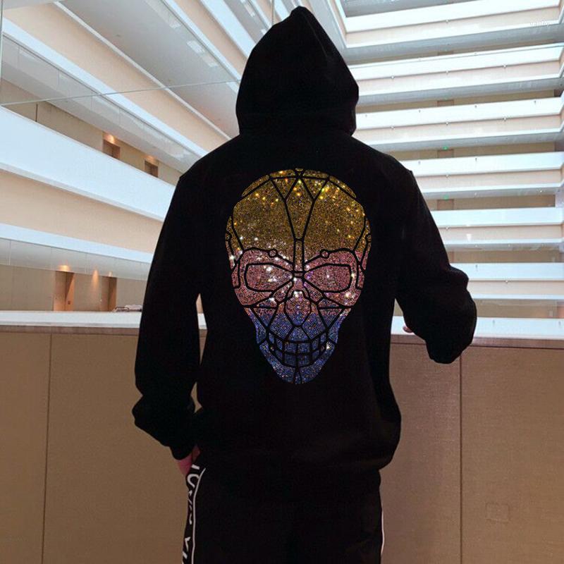 

Men's Hoodies Winter Oversized Hoodie Cotton Plus Velvet Sweatshirt Couple Trend Diamond Craft Fashion Tops, As shown asian size