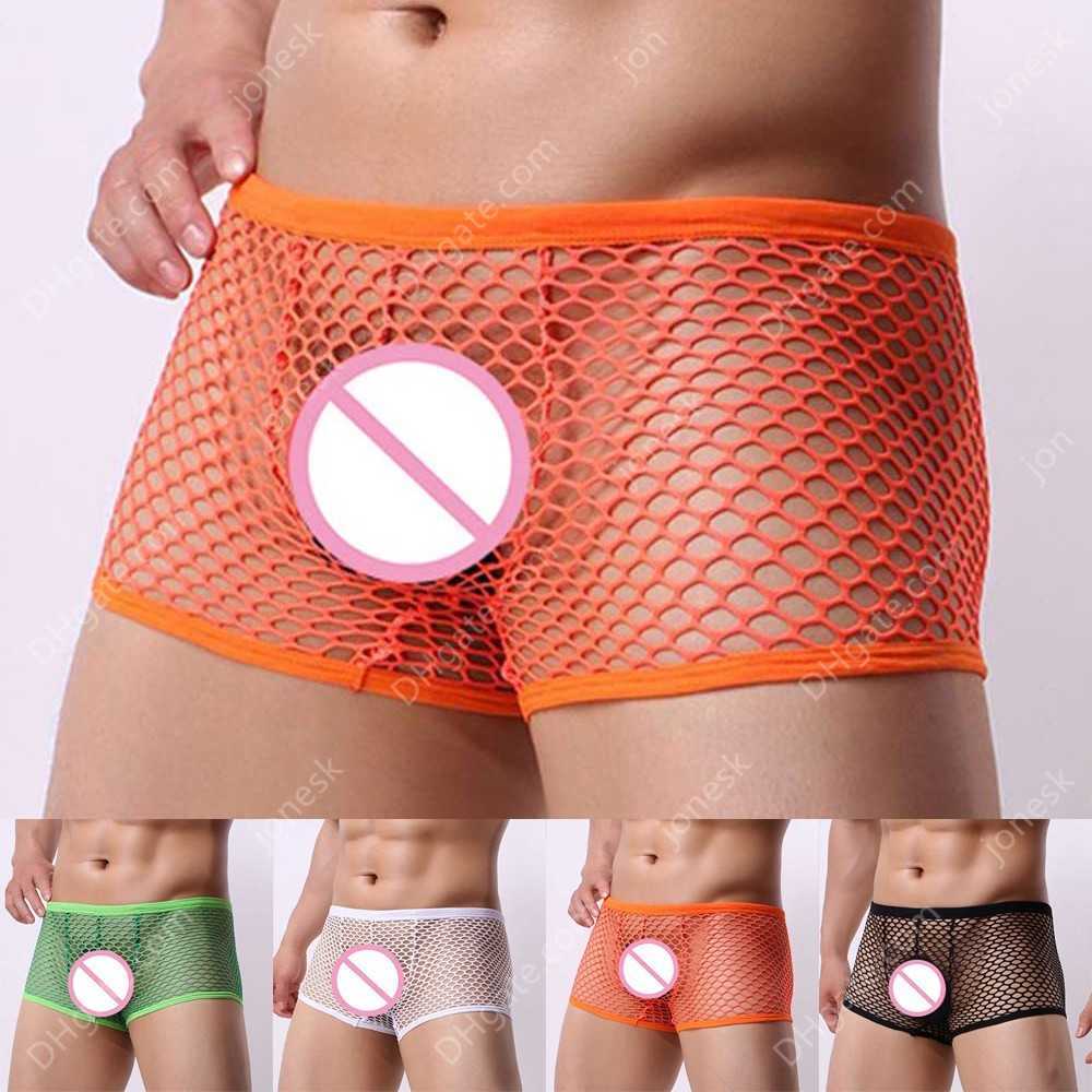 

Underpant Men Sexy Briefs See-through Boxer Sheer Shorts Underwear Mesh Gays Clothes Sissy Pantie Intimate Homo Pant Fashion Lingerie, Black