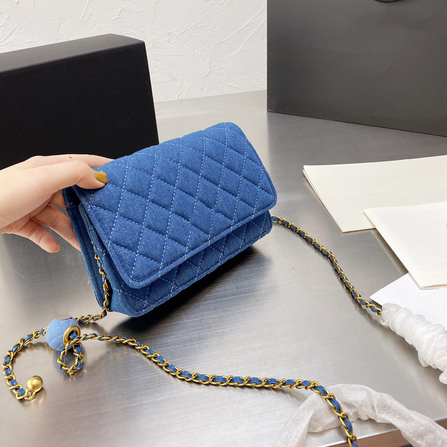 

CC Bag Fashion Women Wallet Luxury Bag Popular Quality Purse Genius New Bag Geometric Plain Shoulder Bags S49K, Blue