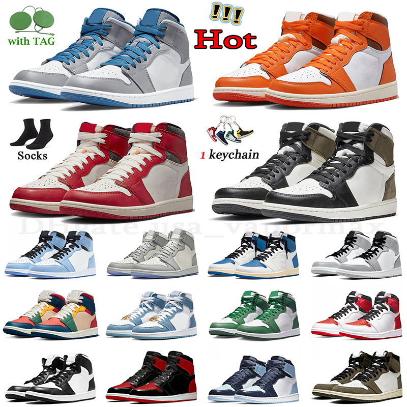 

1s Starfish Retro Jumpman 1 Basketball Shoes High OG Chicago Lost And Found Denim True Blue Patent Bred Offs White Black Dark Mocha Sports Trainers Sneakers Big Size 13, E31 offffwhite university blue 36-47