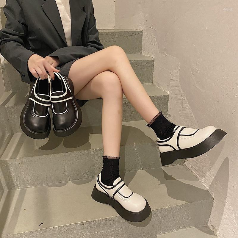 

Dress Shoes Nice Female Japanese Simple Jk Small Leather Wild Mary Jane Gentle Temperament College Style Single, White