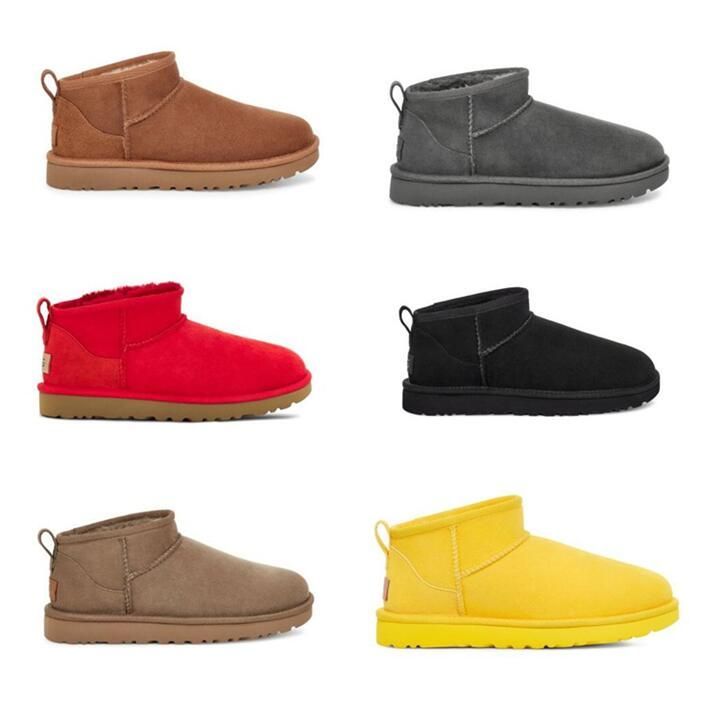 

women ultra mini snow boots slipper U F22 winter new popular Ankle Soft comfortable Sheepskin keep warm plush boots with card dustbag beautiful gifts uggitys, Red