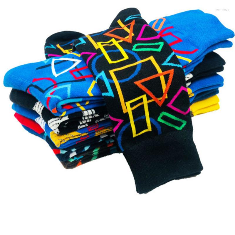 

Men's Socks Men Funny Geometric Wood Axe Pattern Colorful Happy Personality Hip Hop Street Skate Harajuku Casual Cotton Winter, Blue wood