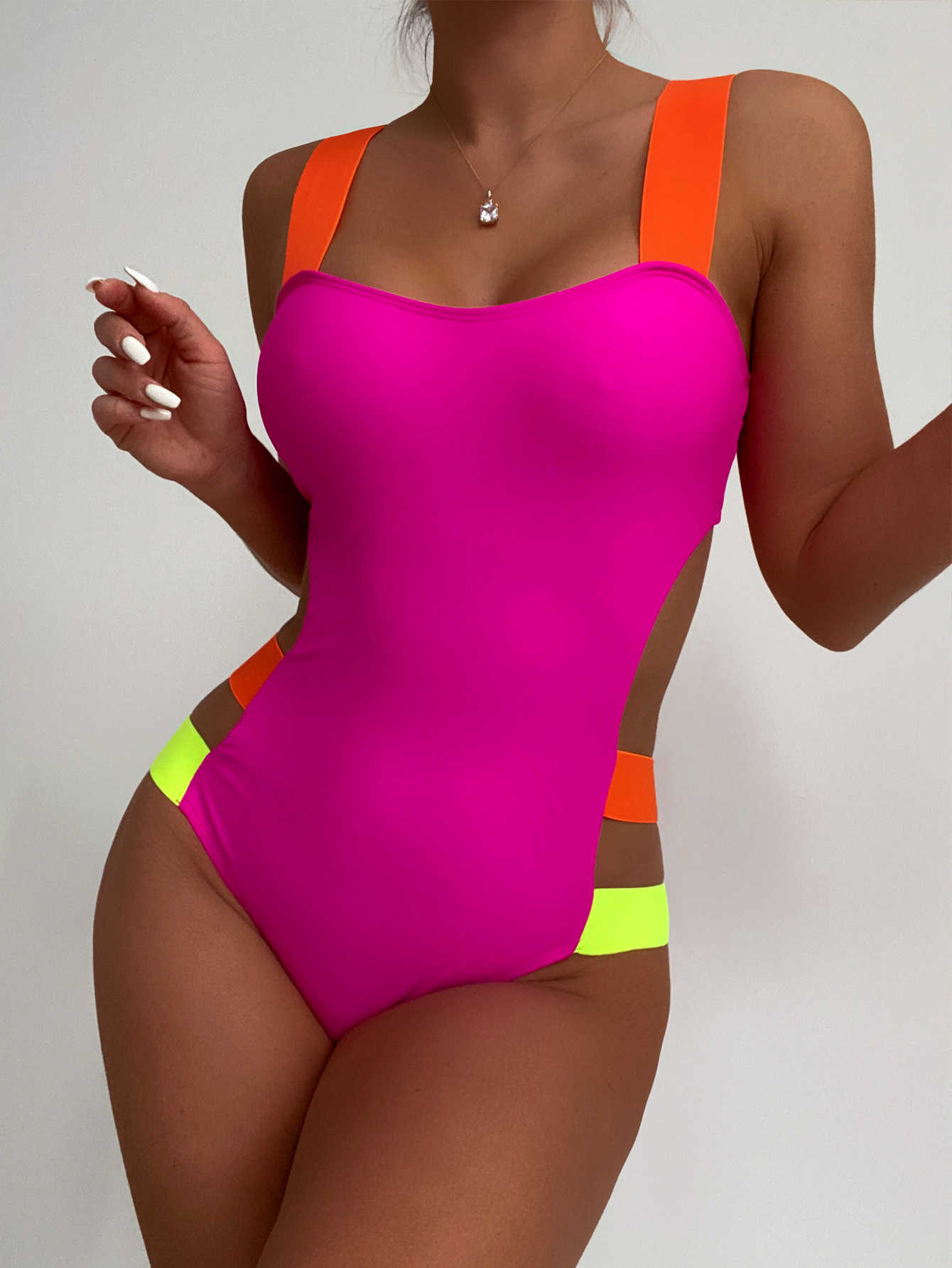 

Swim Wear 2022 New Sexy Rose Hollow Cut Out Full Back Women Swimwear One Piece Swimsuit Female Bather Bathing Suit Swim Wear Lady T221208