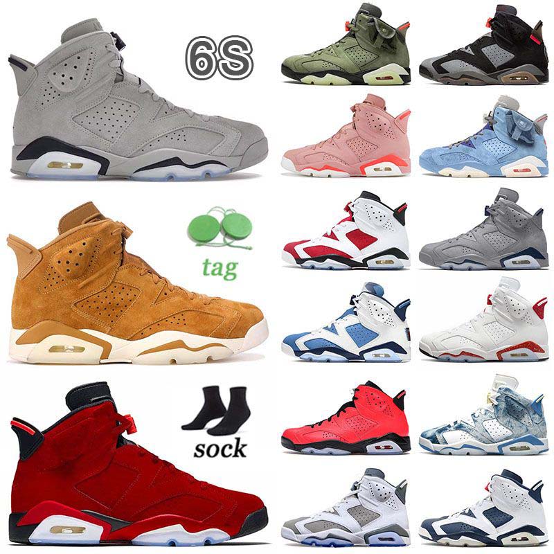 

6s Jumpman 6 Mens Basketball Shoes Designer Mens Women Red Suede Tore Sneakers 2022 Fashion Washed Denim Gatorade DMP Cool Grey Black Chrome Georgetown J6 Oreo Tainer, B01 40-47 tvs x british khaki