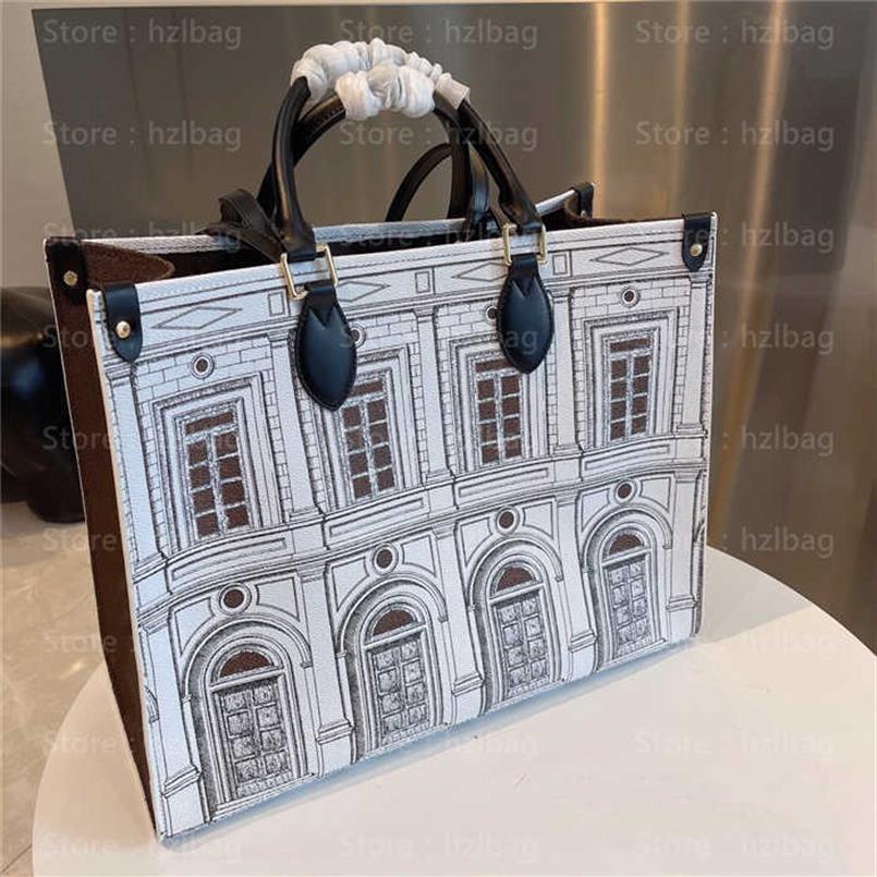 

OnTheGo MM Architettura tote bags Black White Fornasetti Business Handbag Cross Body Bag M59264 on The Go234s, Color 01