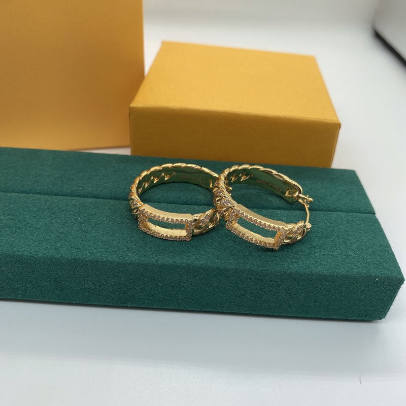 

Women Fashion Ear Studs Designer Jewelry Womens Earrings With Diamonds Weave Letters Earings Ladies Accessories For Party D2212081F