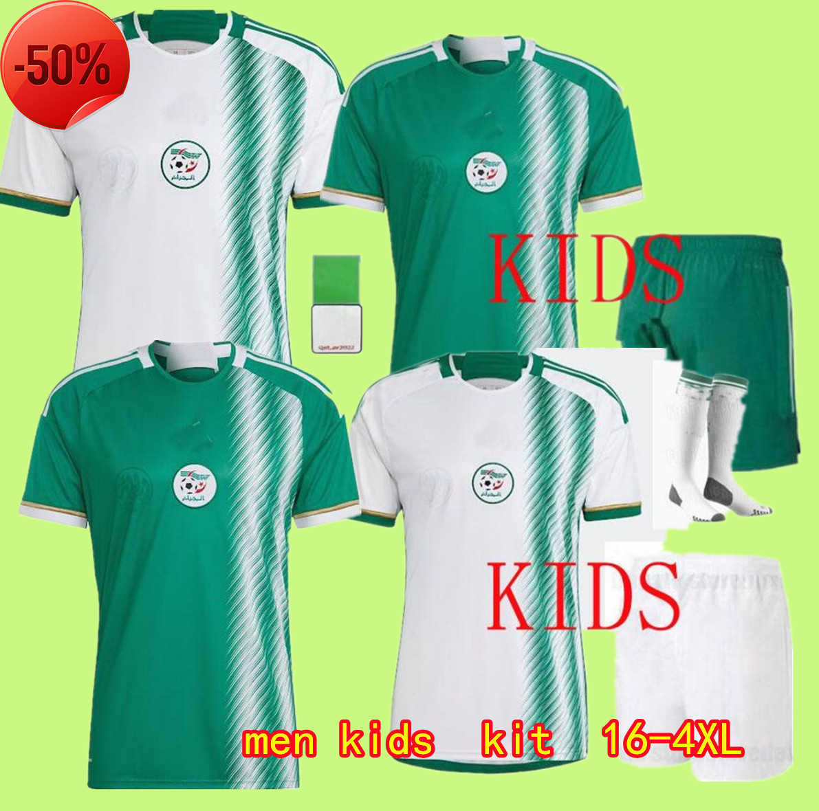 

Algerie Algeria soccer jerseys 2022 Fans Player version MAHREZ BRAHIMI BENNACER 2 Star home away jersey men kids maillot de football shirts, Multi