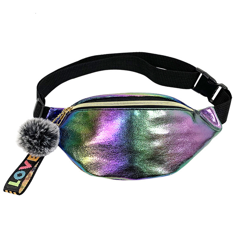 

Waist Bags 1PC Cool Sequins Printing Bag For Women Fashion Girls Shoulder Belt Kids Packs Glitter Phone Pouch 221208, Colorful 1