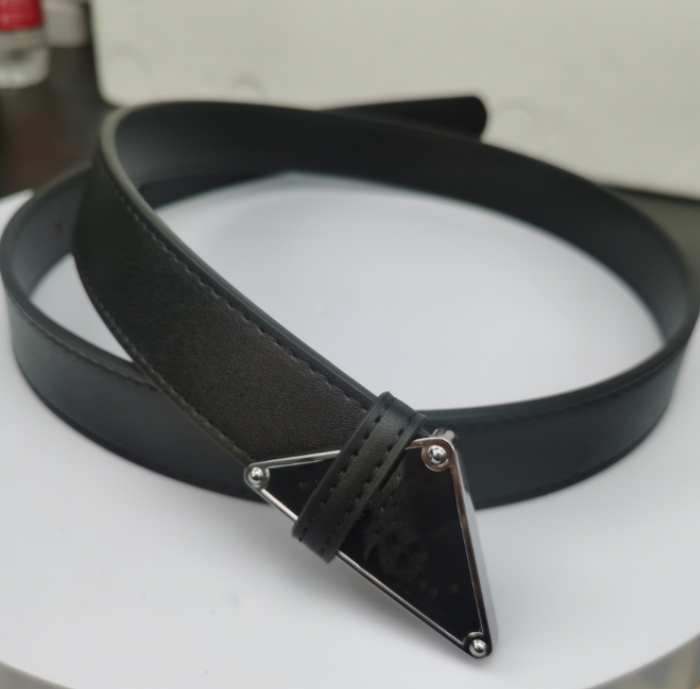 

Designer Inverted Triangle Jeans Belt Trendy Casual All-Matching Smooth Buckle Women's Fashionable Belts Two-Layer Cowhide, Aspic