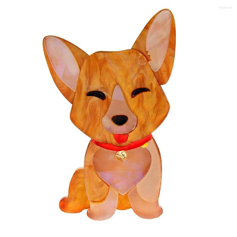 

Brooches CINDY XIANG Cute Acrylic Adorable Puppy For Women Acetate Fiber Dog Pin Fashion Jewelry Design