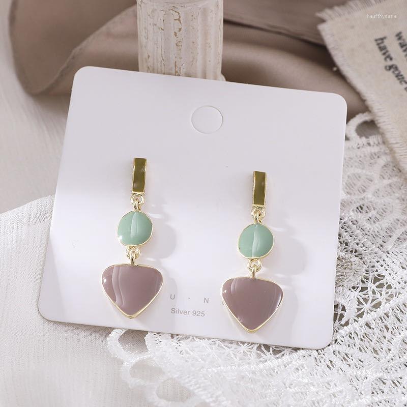 

Dangle Earrings Design Sense Sweet Cute Contrast Internet Celebrity Temperamental Simple Eardrop Personality Premium Texture Jewelry