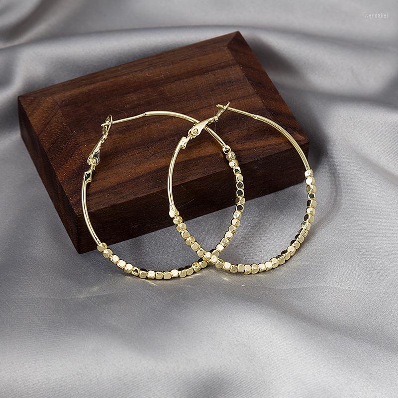 

Hoop Earrings Korean Fashion Square Metal For Women Jewelry Accessories Party Gift Exaggerated Circle Geometric