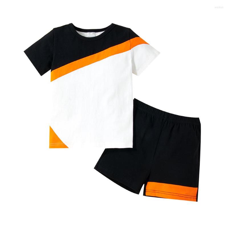

Clothing Sets LAPA Boys 2PCS Colorblock Short Sleeve Outfits Kids Casual Shorts Set Crew Neck Clothes, White