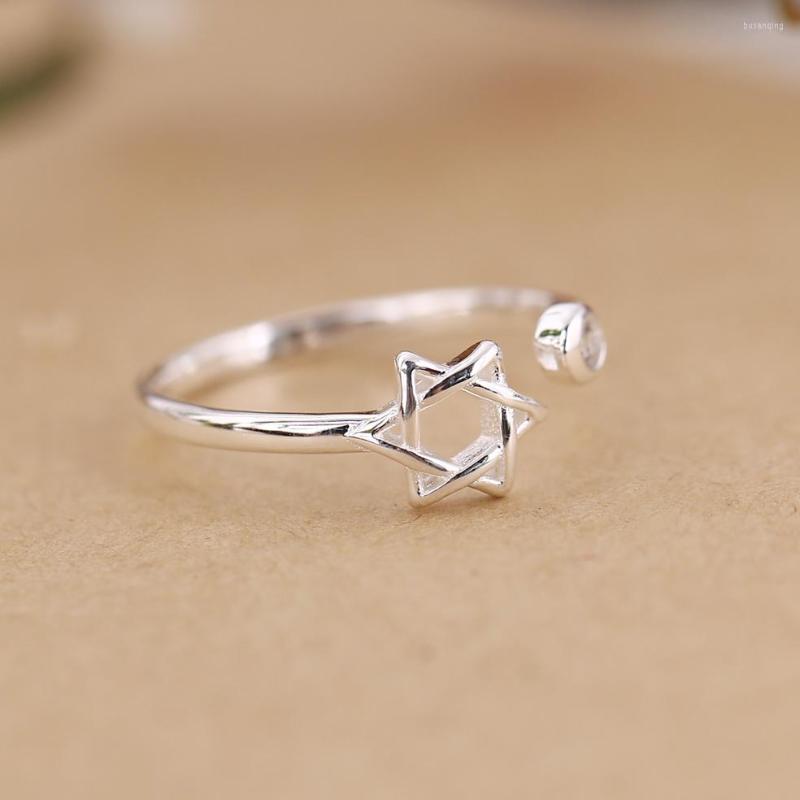

Wedding Rings Charming Open Star David Ring For Women Vintage Boho Party Gothic Punk Jewelry Gifts Girls 2022