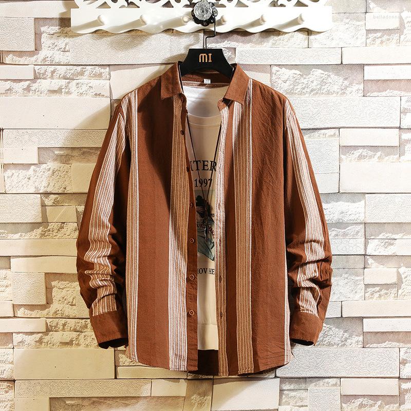 

Men's Casual Shirts Long Sleeve Shirt Black Fashion 2022 Yellow Red Young Students Preppy Style Striped Daily Spring And Autumn Mens