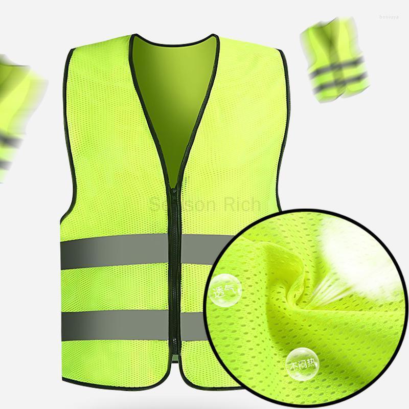 

Motorcycle Apparel Car Reflective Safety Ves Strip Vest Emergency Fluorescent Mesh High Visibility Jacket