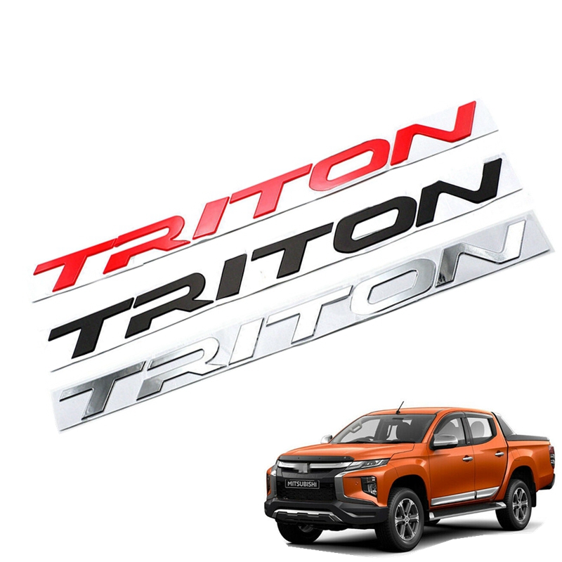 

Car Styleing Sticker Front Grill Triton Logo Emblem Decal For Mitsubishi L200 Triton 4x2 4x4 2015-2019, Color