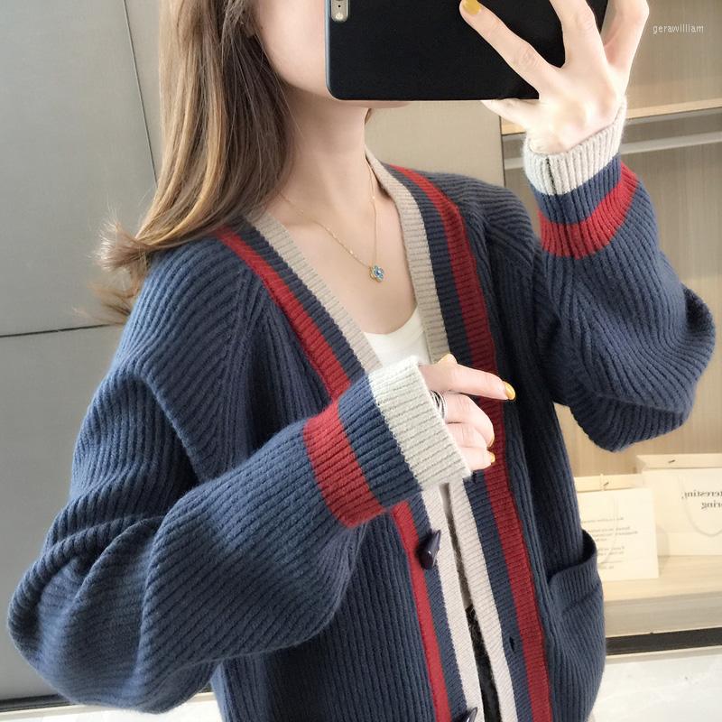 

Women's Knits Ladies Knitting Cardigan Sweater Coat Jackets In The Spring And Autumn Languid Is Lazy Wind With Western Style, See chart