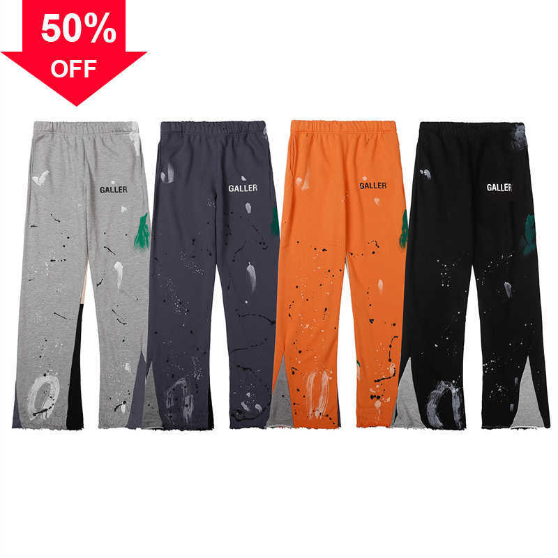

Men' Pants Men Galleries Sweatpants Dept Speckled Letter Print Women' Couple Loose Versatile Casual StraightQYSF, Purple
