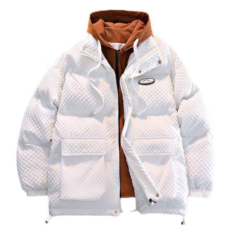 

Men's Down Parkas Japanese made Fake Two piece Padded Thickened Set Of Cotton Jacket Winter Help Handsome Hooded Warm 221207, Caramel 8808