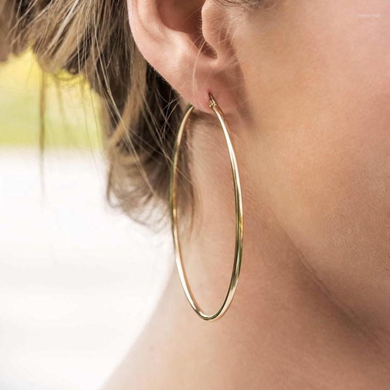 

Hoop Earrings BLIJERY 1Pair Fashion Women Girls Trendy Large Big Smooth Circle Brand Loop Punk Jewelry