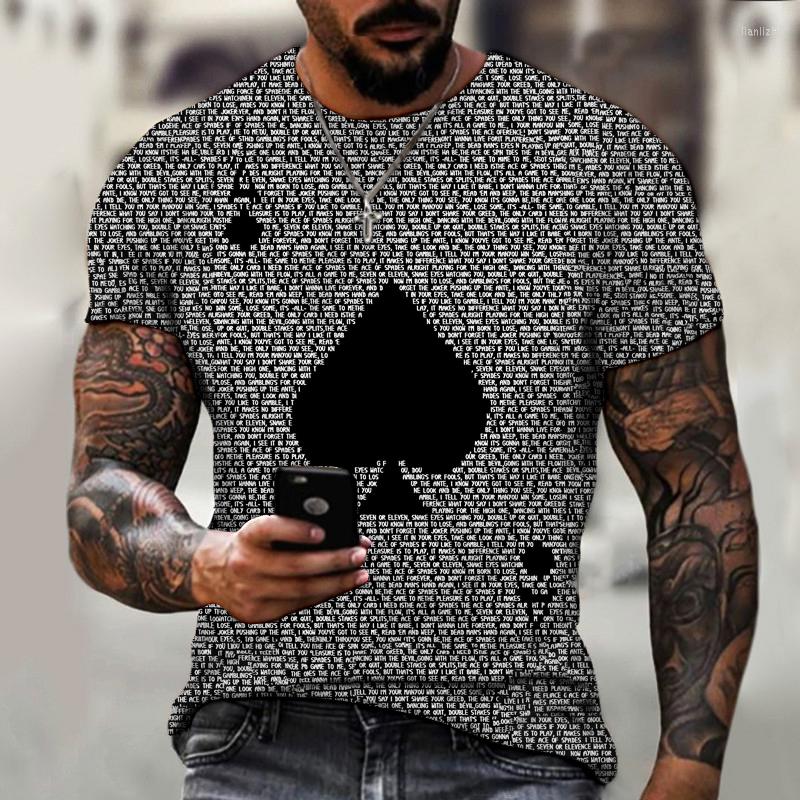 

Men's T Shirts 2022 -selling 3D Printing T-shirt Poker Pattern Oversized O-neck, Gz20115