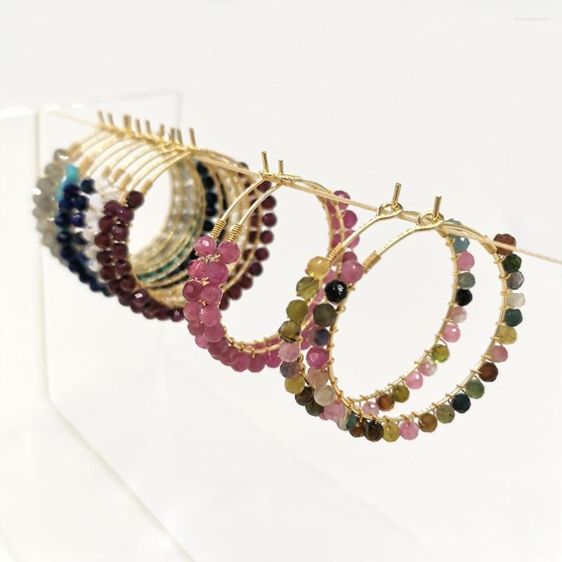

Hoop Earrings Gemstones Labradorite Opal Garnet Lapis Lazuli Turquoise Tourmaline Hoops Gold Boho Statement Jewelry Boucle Oreille