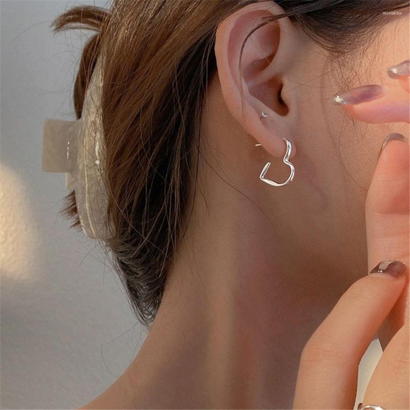 

Hoop Earrings Wife For Girlfriend Gift Punk Jewelry Accessories Heart 925 Silver Needle