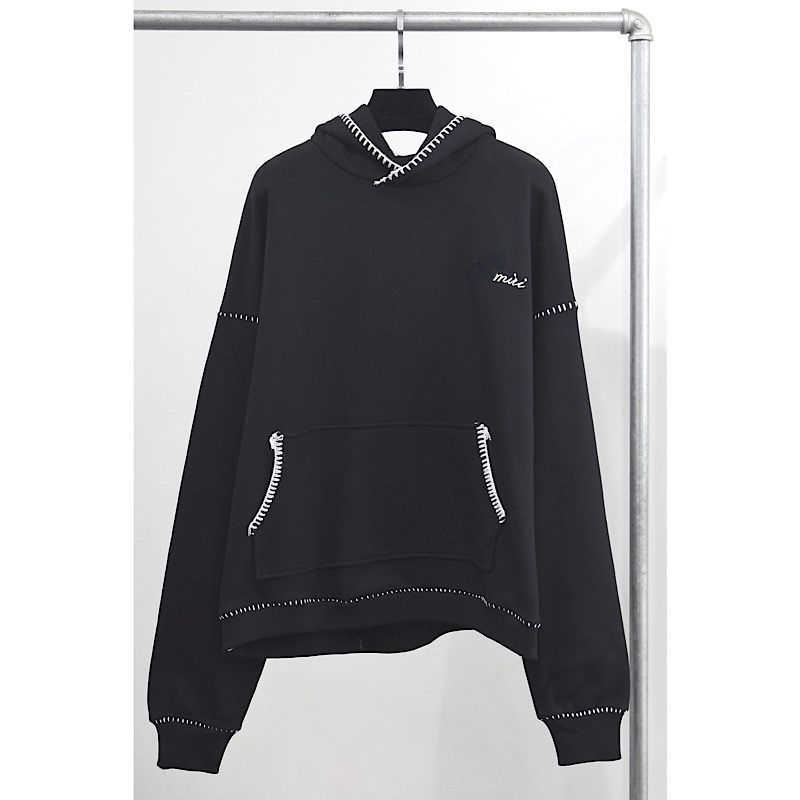 

Designer hoodie mens sweatshirt am embroidery hooded sweater men hoody American Hip Hop pullover jacket oversize women hoodies, Black