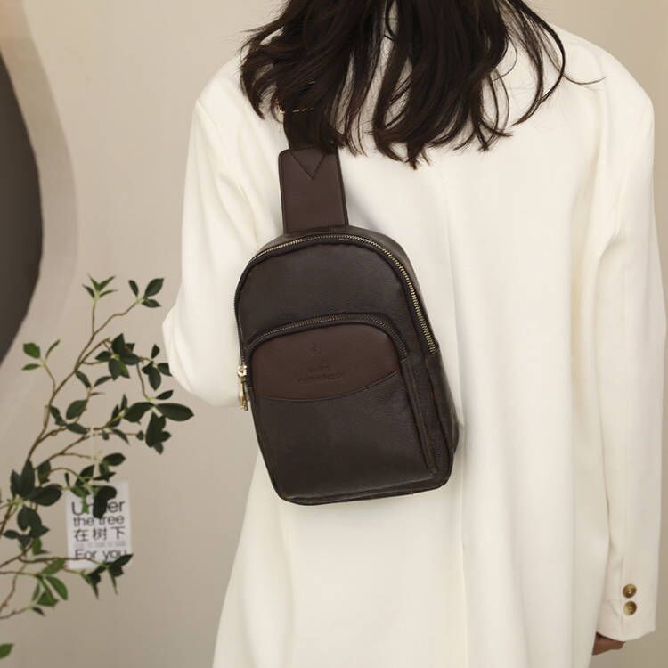 

23SS Women's Shoulder Bags handbag fashion men sling chest bags cross body messenger outdoor women waist bag pack briefcase 7303, Brown lattice 7303