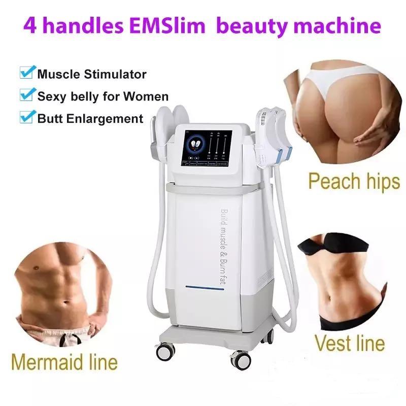 

Hot EMS Fitness Slimming Machine Hip Trainer Electromagnetic Muscle Stimulation Ems Body Shaping Emslim Neo Rf skin tightening 4 Handles Work Together