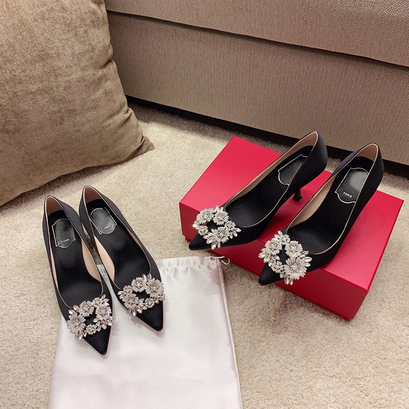 

Luxury designer heels shoes womens business shoes Imported materials Sandals Classic style is very beautiful good, Black + 4.5cm heel height