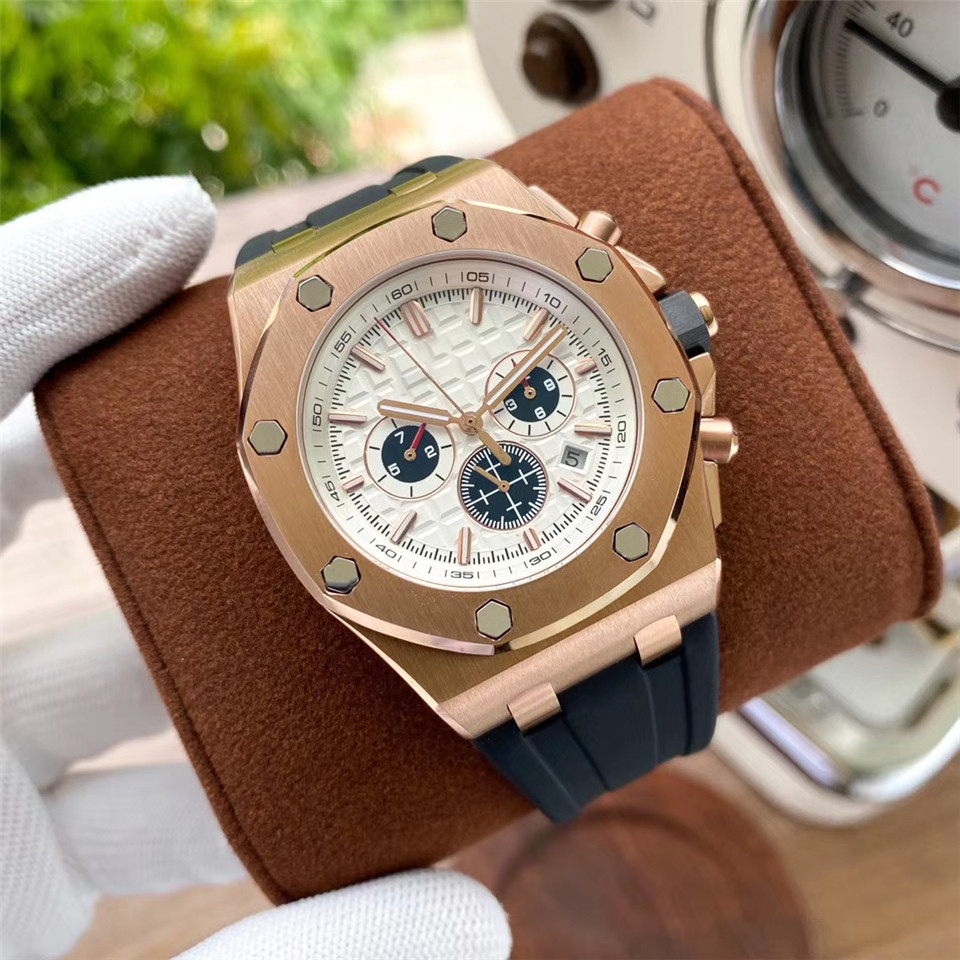 Luxury men's watch quartz movement classic 42mm all-wear-resistant fiber rubber strap Sapphire glow-in-the-dark watch-image-826108017