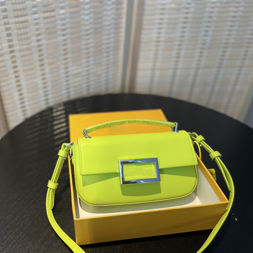 

Mini Baguette Shoulder Bags Leather Letter Sliver Buckle Coss Body Women Designer Flap Handbags Small Girl Coin Purse Clutch Crossbody Bag Fruit Color, Blue