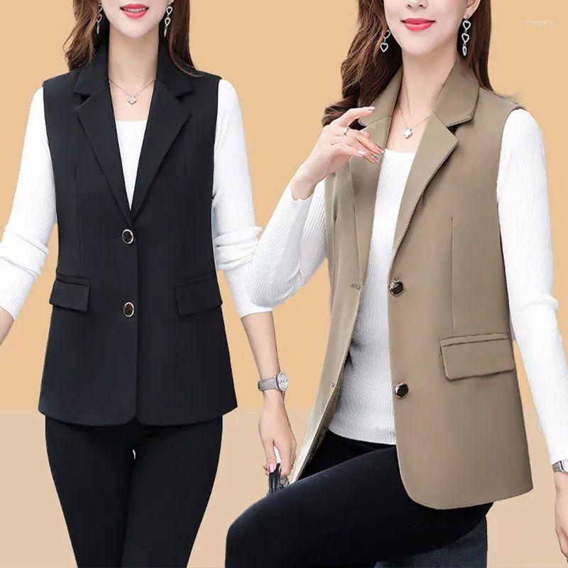 

Women's Vests 2022 Slim-fitting Women's Suit Vest V-Neck Sleeveless Fashion Single Breasted Retro Waistcoat Jackets T99, Black