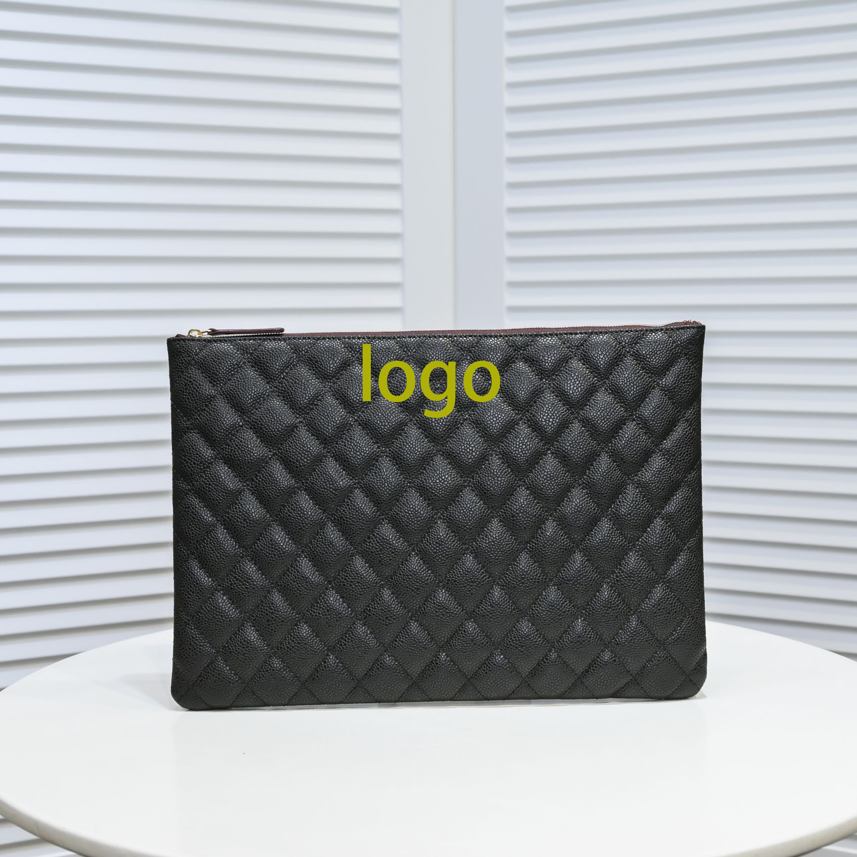 

7A Designer Cluth Bags Diamond Lattice Genuine Leather Cowhide Caviar or Sheepskin Handbags, 4 black cowhide gold