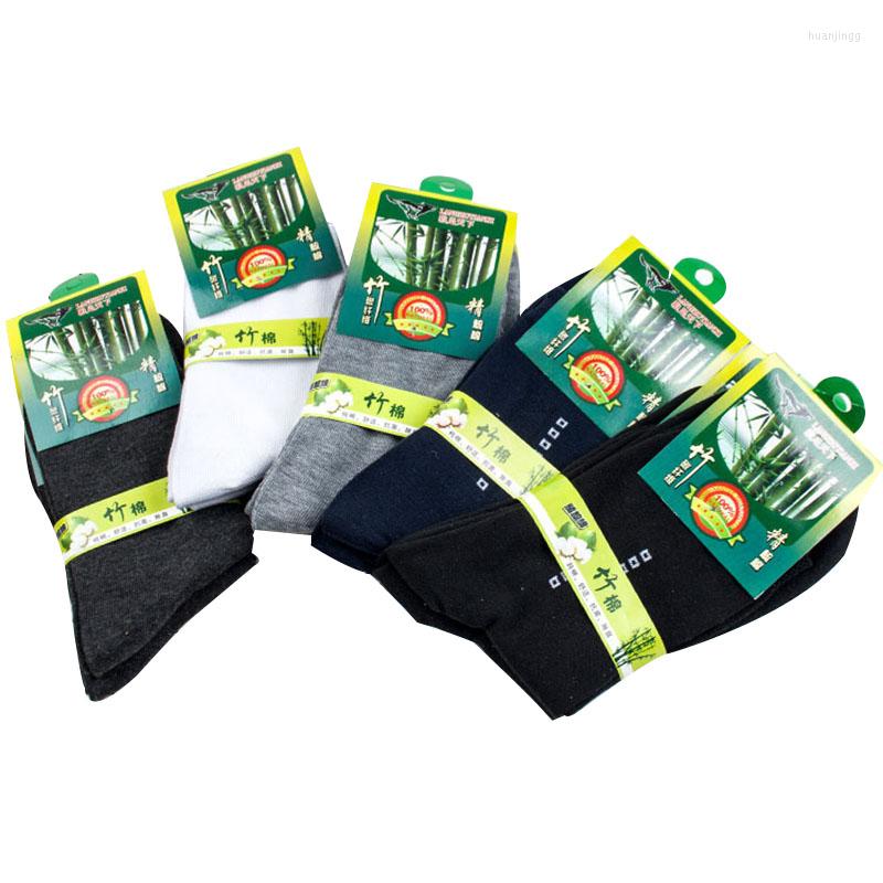 

Men's Socks 5 Pairs Bamboo Fiber Men Sock Vintage Jacquard Plaid Casual Fashion Male Autumn Winter Comfortable Durable Meias, A navy